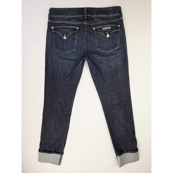 Hudson Size 30X32 Womens Ginny Crop Straight With Cuff Blue Denim 5 Pocket Jeans - Picture 1 of 13